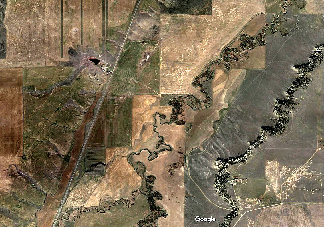 Aerial view of Flatwillow Creek